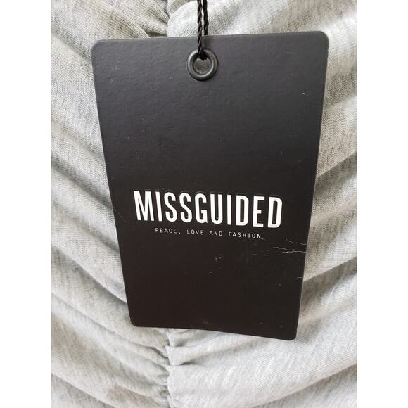 Missguided Gray Ruched Halter Bodycon Midi Dress Sleeveless Size 12 NWT - Picture 5 of 10